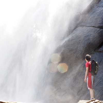 Man and a Waterfall