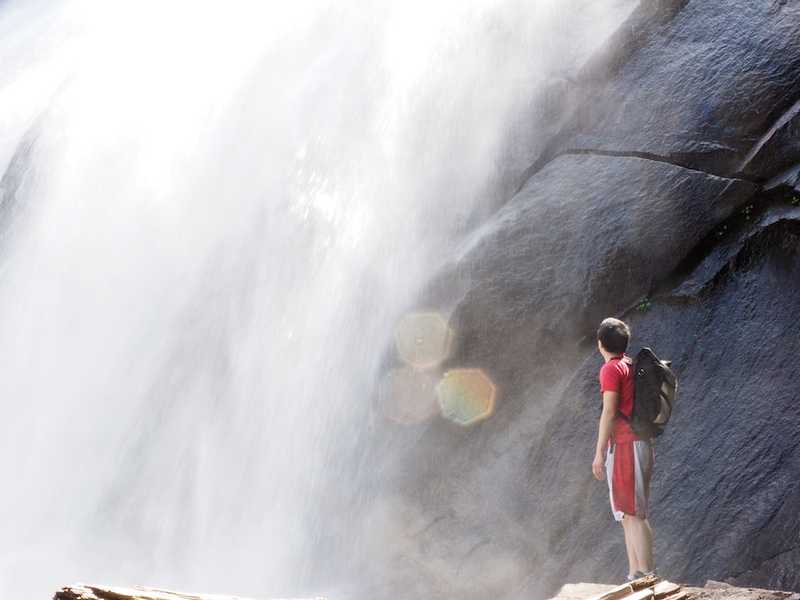 Man and a Waterfall