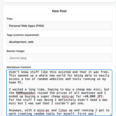 Personal Web Apps (PWA)