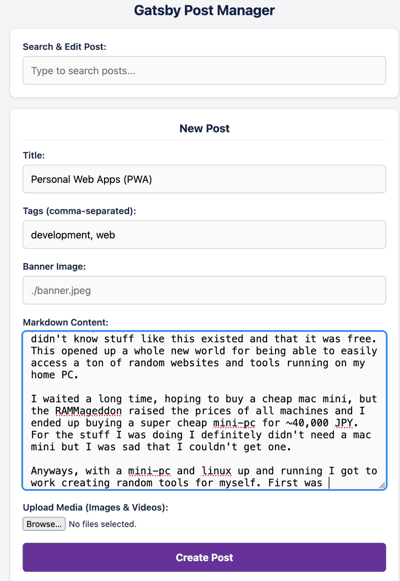 Personal Web Apps (PWA)